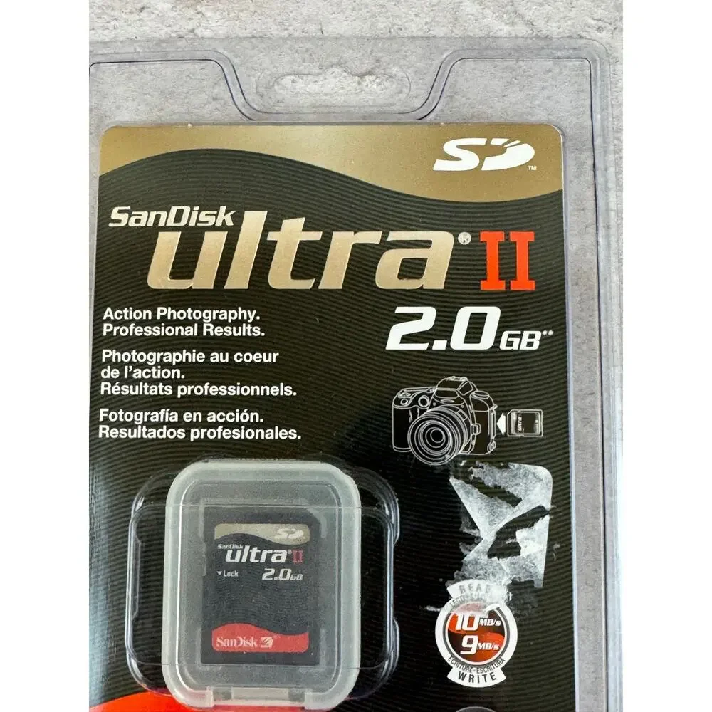 SanDisk ULTRA II 2.0 GB SD Card SDSDH2048901 New Sealed Vintage